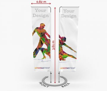 Alu dvostranska Beach Flag Quadratic M - Window2Print