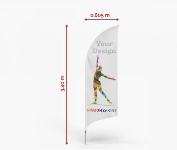 Alu Beach Flag Bend M - Window2Print