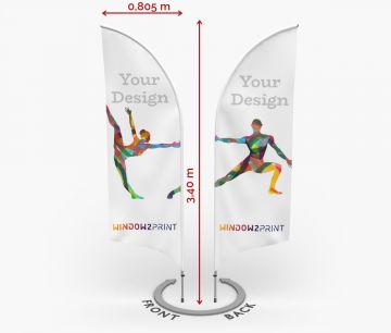 Alu dvostranska Beach Flag Bend M - Grafika po meri - Window2Print