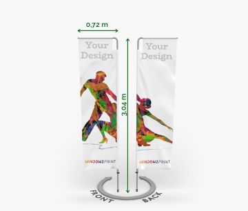 Alu dvostranska Beach Flag Quadratic 304 cm | W2P