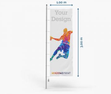 Promocijske zastave - Poliester 115 - 100 x 300 cm - z obeski - Window2Print