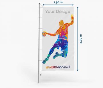 Promocijske zastave - Poliester 115 - 150 x 300 cm - z obeski - Window2Print