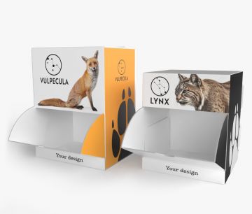 Prikazovalnik razpršilnik škatla karton - Personalizirani pult zasloni - W2P